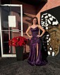 Mermaid V-neck Satin Corset Prom Dresses With Appliques