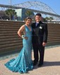 Mermaid V-neck Backless Sparkly Sequin Prom Dresses