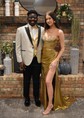 Sheath/Column Strapless Metallic Prom Dresses With Beading