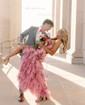Sheath/Column Strapless Tulle Floral Tiered Prom Dresses