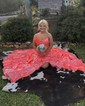 Ball Gown Strapless Metallic Ruffle Tiered Prom Dresses