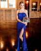 Mermaid Strapless Sparkly Velvet Sequin Prom Dresses