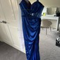 Sheath/Column Cowl Neck Satin Corset Prom Dresses With Beading