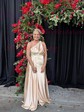 Mermaid One Shoulder Satin Cut Out Prom Dresses With Appliques