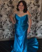 Mermaid Off-the-shoulder Satin Prom Dresses With Ruched