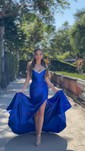 Mermaid Off-the-shoulder Satin Prom Dresses With Ruched