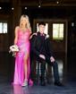 Sheath/Column V-neck Sparkly Sequin Prom Dresses With Appliques