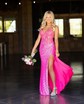 Sheath/Column V-neck Sparkly Sequin Prom Dresses With Appliques