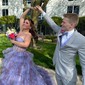 Ball Gown Strapless Tulle Floral Ruffle Tiered Prom Dresses
