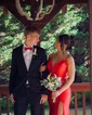 Mermaid V-neck Satin Prom Dresses With Split