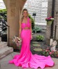 Mermaid One Shoulder Stretch Crepe Two Piece Prom Dresses