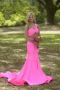Mermaid One Shoulder Stretch Crepe Two Piece Prom Dresses