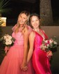 Mermaid V-neck Satin Ruffle Tiered Prom Dresses