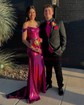 Mermaid Off-the-shoulder Metallic Prom Dresses With Ruched