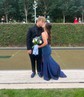 Mermaid V-neck Jersey Corset Beaded Prom Dresses