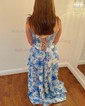 Ball Gown Strapless Satin Chiffon Floral Tiered Prom Dresses