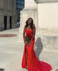 Sheath/Column Strapless Lace Prom Dresses With Ruched