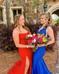 Sheath/Column Strapless Lace Prom Dresses With Ruched