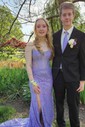 Sheath/Column Strapless Lace Prom Dresses With Ruched