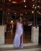 Sheath/Column V-neck Sparkly Sequin Prom Dresses With Appliques