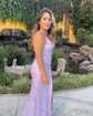 Sheath/Column V-neck Sparkly Sequin Prom Dresses With Appliques