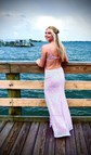 Sheath/Column V-neck Sparkly Sequin Backless Prom Dresses