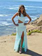 Sheath/Column One Shoulder Sparkly Sequin Prom Dresses With Floral