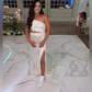 Sheath/Column One Shoulder Sparkly Sequin Prom Dresses With Floral