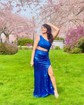 Sheath/Column One Shoulder Sparkly Sequin Prom Dresses With Floral