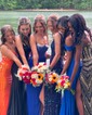 Sheath/Column Scoop Neck Chiffon Beaded Prom Dresses With Ruched