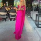Sheath/Column One Shoulder Jersey Cut Out Beaded Prom Dresses