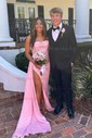Sheath/Column Strapless Satin Prom Dresses With Ruched