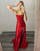 Mermaid Strapless Satin Corset Prom Dresses With Appliques