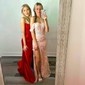 Mermaid Strapless Satin Corset Prom Dresses With Appliques