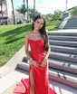 Mermaid Strapless Satin Corset Prom Dresses With Appliques