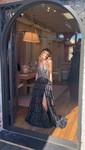 Ball Gown V-neck Satin Tiered Prom Dresses With Beading