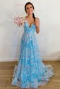 Ball Gown V-neck Sparkly Sequin Prom Dresses
