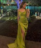 Sheath/Column Cowl Neck Satin Prom Dresses With Ruched