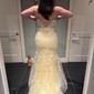 Mermaid Strapless Tulle Corset Prom Dresses With Appliques