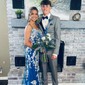 Sheath/Column V-neck Tulle Prom Dresses With Appliques
