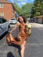 Sheath/Column One Shoulder Satin Prom Dresses With Ruched