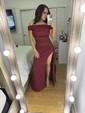 Sheath/Column Off-the-shoulder Stretch Crepe Prom Dresses