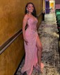 Sheath/Column Strapless Sparkly Sequin Prom Dresses With Beading