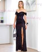 Sheath/Column Off-the-shoulder Sparkly Sequin Prom Dresses With Ruched