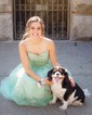 Princess Scoop Neck Tulle Prom Dresses With Appliques