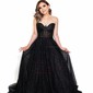Ball Gown Strapless Tulle Prom Dresses With Ruched