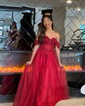 Ball Gown Off-the-shoulder Tulle Prom Dresses With Appliques