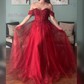 Ball Gown Off-the-shoulder Tulle Prom Dresses With Appliques