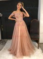 Ball Gown Off-the-shoulder Tulle Prom Dresses With Appliques