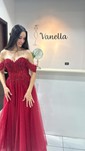 Ball Gown Off-the-shoulder Tulle Prom Dresses With Appliques
